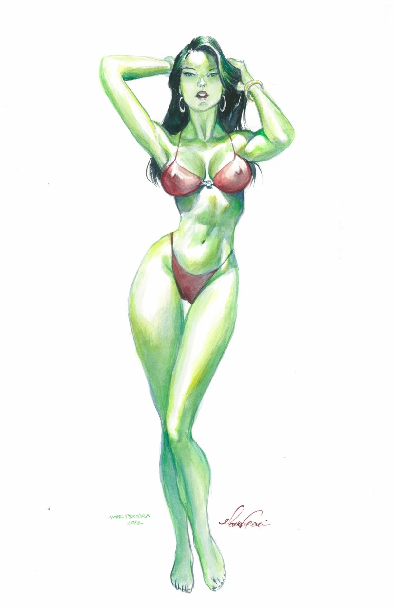 superheropinups:  She Hulk - Mark Texeira