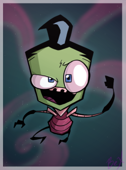 bluexcanary-bex:  It’s been a while since I’ve done some Zim art that doesn’t make me want to put someone’s head through a brick wall. This was fun. 