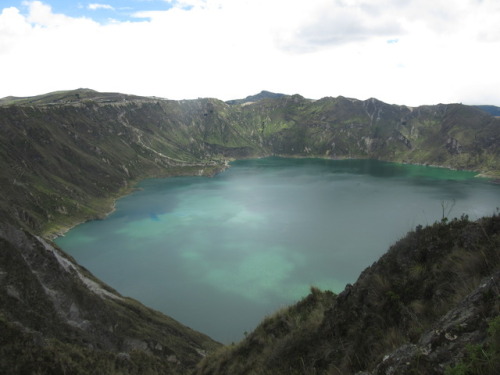 travelinghermit:Finally made it to the crater of Quilotoa. When you think of a volcano you think lav