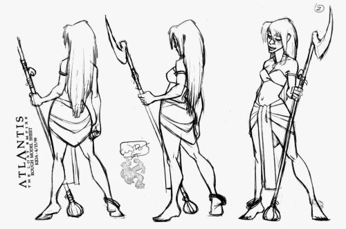 Princess Kida model sheets for Atlantis: The Lost Empire (2001)