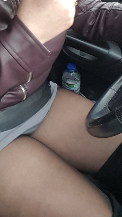 lickmywife69: love my wife in her tights and boots flashing in the supermarket What y'all think know