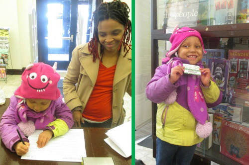 Journii’s First Library Card!We’re celebrating Journii getting her first library card at