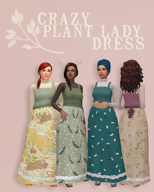 Crazy Plant Lady DressThis was the cat lady dress from the new expansion pack, but I’m pretty sure I