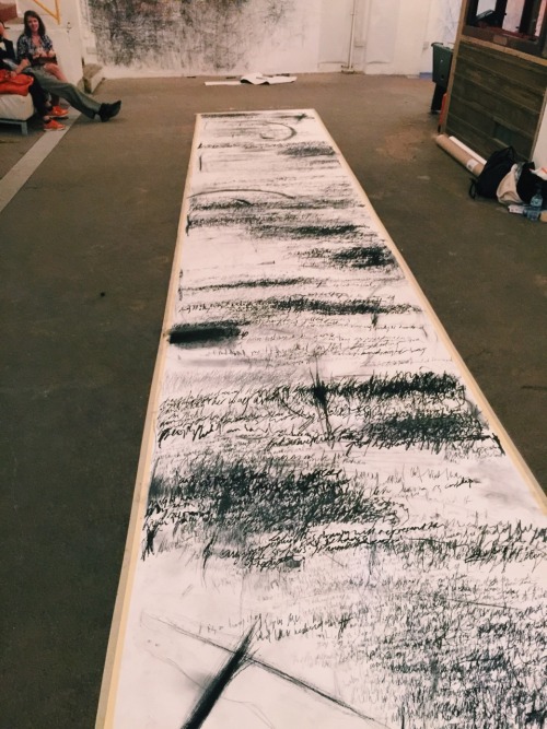 sevenknotwind:  DRAW TO PERFORM 2, LONDON — MAY 2015moments after the 6 hour durational drawings ended(in order) works by: Kevin Townsend, Ram Samocha, Rachel Grant, Shoshanah’ Ciechanowski, Bertrand Flachot, Holly Matthews, River Lin, Jennifer