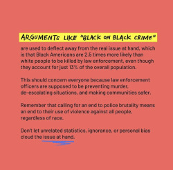 bfpnola:Black-on-Black crime is merely a deflection from the real problems at hand. End of story. Stay safe and educate! ✊🏽 Follow @bfpnola for more and check our bio for over 200 free social justice and mental health resources! 