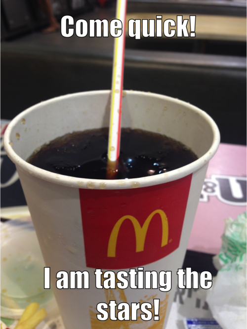 Yo Dawg, i heard you like quotes on pictures of McDonald's  so i quoted John Green quoting Dom Périg