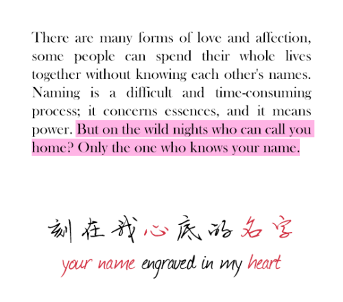 xiaoguiwang:On names, naming, and love 1. Oranges Are Not The Only Fruit ▹ Jeanette Winterson // 2. 
