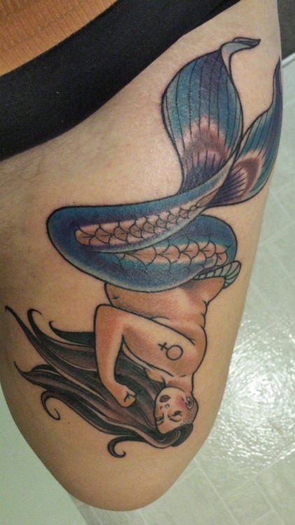 fuckyeahtattoos:Fat, badass, feminist, Latina mermaid.Done by Zera at Brite Idea Tattoo in Ypsilanti
