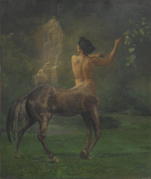 oldpaintings:Centauress, 1887 by John La Farge (American, 1835–1910)