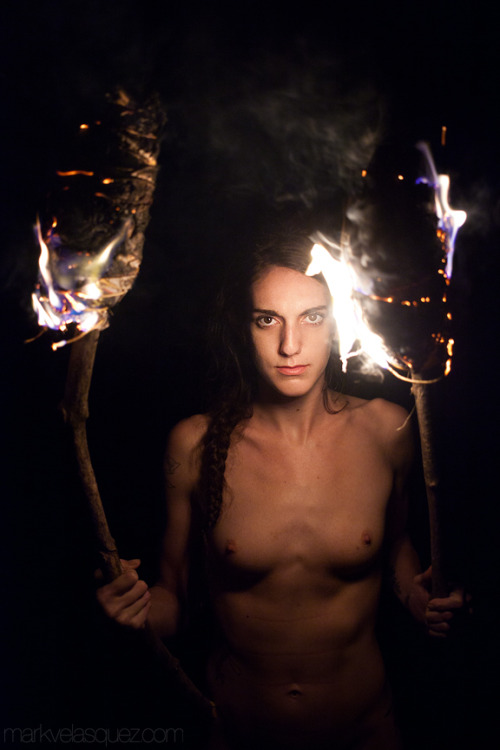 “The fire burns the wick Tender and calm the wind blows the flame Causing such alarm.”  Model: Jacs Fishburne
