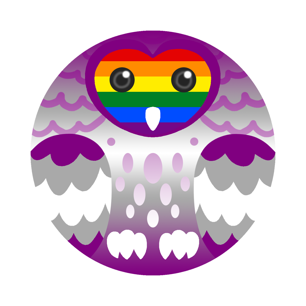 furvanoctua:  Made some grey ace + other orientation pride owls~  From top to bottom: