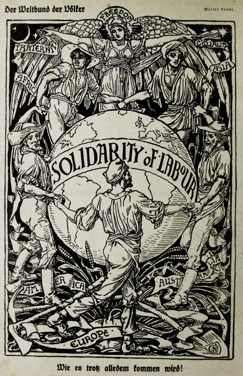 Walter Crane (1845-1915), &lsquo;International Solidarity of Labour&rsquo;, &ldquo;Die Glühlichter&r