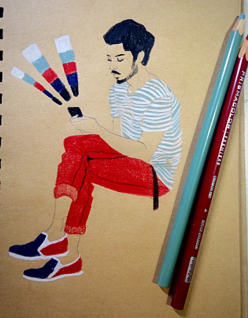 Street fashion people drawing with colorpencil illustrated by Zipcy 