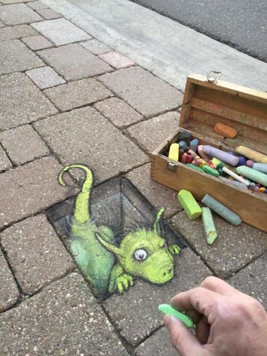 Porn Street Art by David Zinn photos