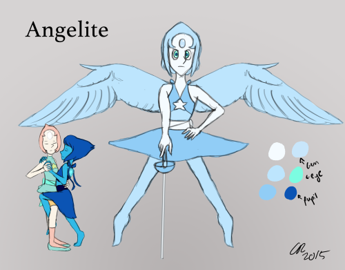 I thought it would be cool to see the evolution of my Pearlapis fusion design, Angelite. The very top one is the first concept design of her where she had a different name “Kyanite”. Of course that did not last long as she looked too different. Eventually