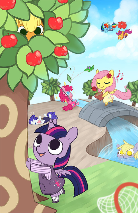 mousu:  MLP x Animal Crossing poster for fiesta equestria