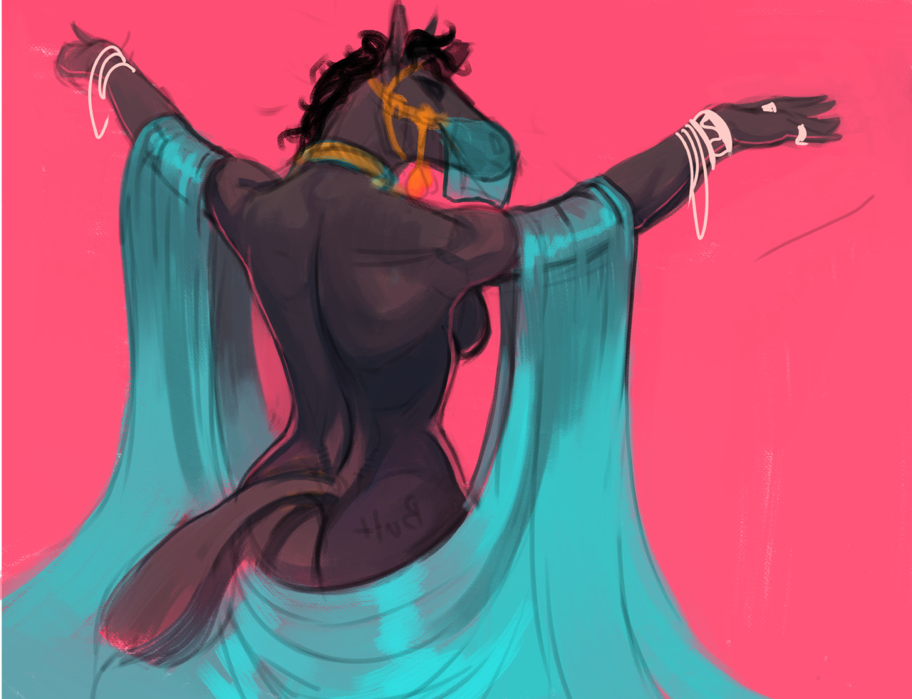 ponyking: My attempt at drawing Oouna’s character.  I have no clue what’s going