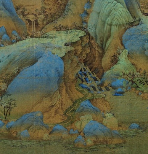 A Thousand Li of Rivers and Mountains (Bridge Section), Wang Ximeng, c. 1113.Palace Museum, Beijing,