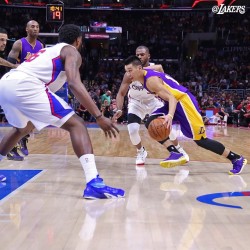 lakers:  at Staples Center  Jermmy works so hard.