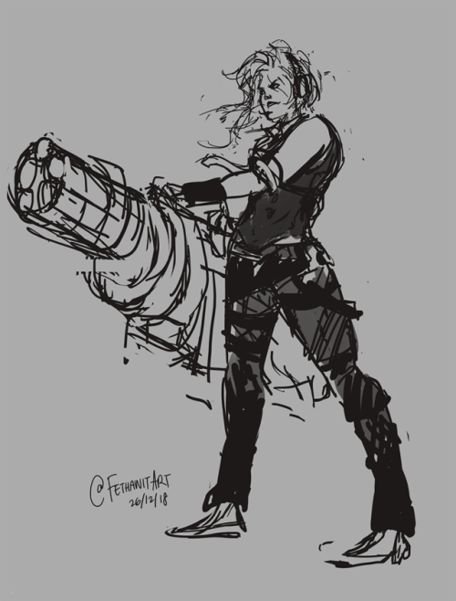 sometimes you just need to get drawing your OC with a ridiculously huge gun out of your system
