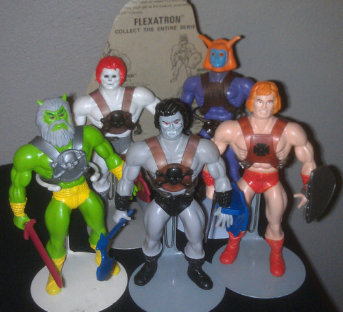 The Flexatron knockoff action figure line. My favorite is the green devil, who looks very informed b