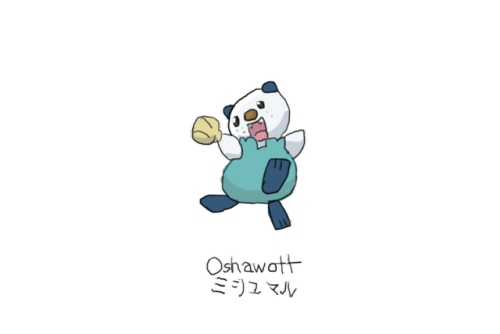 Drew Pokemon With My Left Hand, Oshawott, Photoshop.