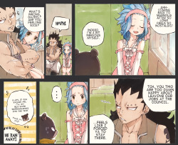 rboz:  Adventures on the council - The End ~Yaaah, the last part of this “mini-series”, the wrap-up to their time at the council. As for Gajeel not reacting to the train moving, I imagined Levy had some sort of script spell that also helps his problems,