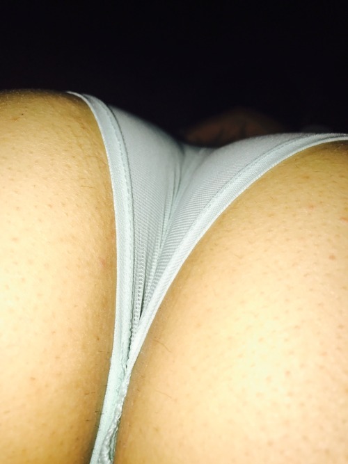 wifeandherhubbiesfantasy: Showing off my new panties to my husband and the last picture is how hard 