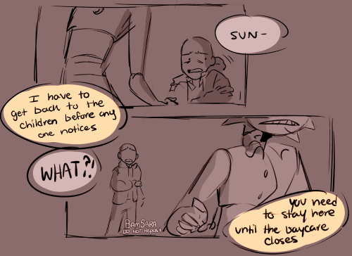 Scribbled Concept Idea For A Scene In SL. The Dialogue Colors Are Messed Up But I'm Too Lazy To Fix It