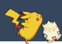 hooray-anime:  Pikachu and Togepi and spinning