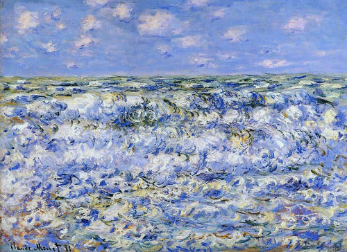Waves breaking (detail), Claude Monet.