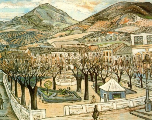 artist-zabaleta - Garden of Quesada in winter, 1944, Rafael...