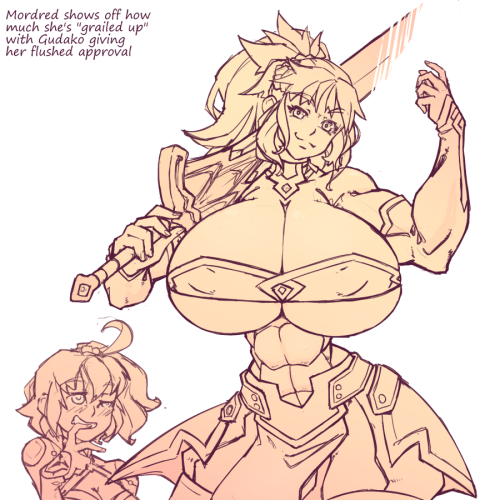 night647:Mordred Grailed up, much to Gudako enjoyment If you fell like supporting my work please che