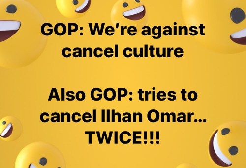 #gop #Republicans #politics #congress #conservative #hypocrisy #ilhanomar #cancelculture https://www