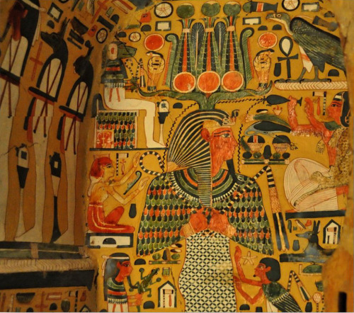 Painted interior of an anthropoid coffin, New Kingdom;  20th-21st Dynasty