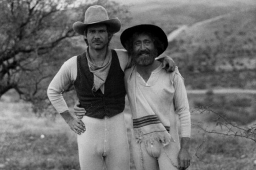 Gene Wilder and Harrison Ford in the western comedy The Frisco Kid, 1979