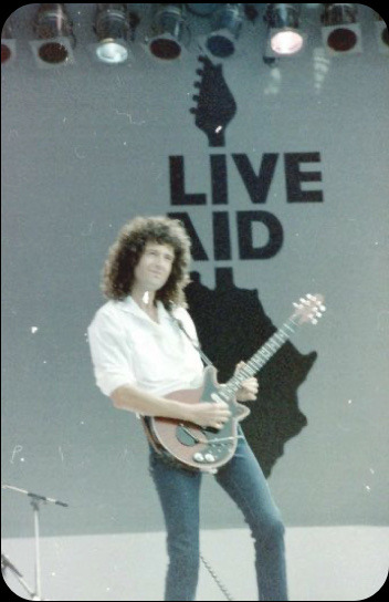 Pictured: Brian May At Live Aid With Queen. 13 July 1985.