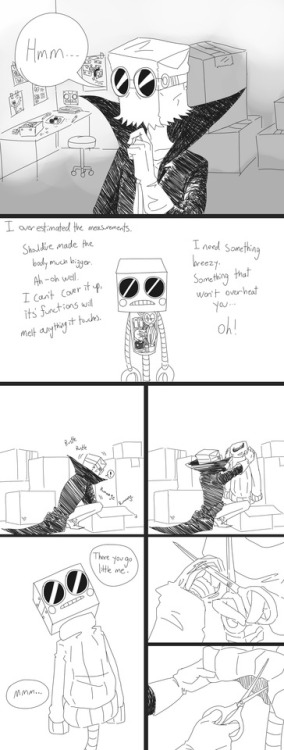 skribblie: The birth of Boxbot! (it’s so blurry ugh tumblr! Why u do this!)