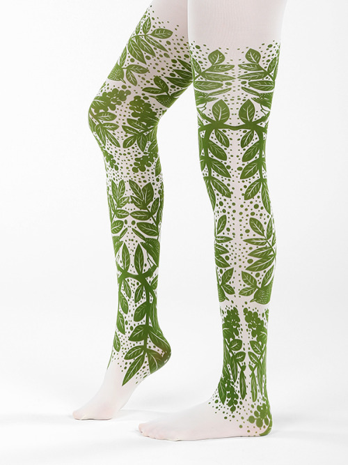 Virivee Forest Tights in greenBeautiful hand printed tights with forest pattern. Also available in o