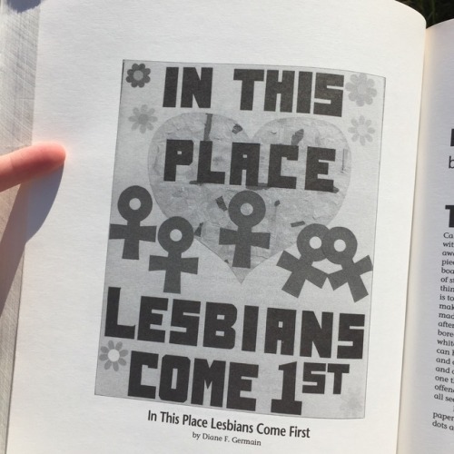 diabeticlesbian:Poster by Diane F. Germain in “Lesbian Culture: An Anthology”