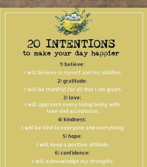 zengardenamaozn: 20 intentions to make your day happier.