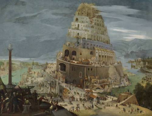 Abel Grimmer, The Tower of Babel, 1604, oil on panel, 51 x 66 cm., Johnny van Haeften, Surrey.