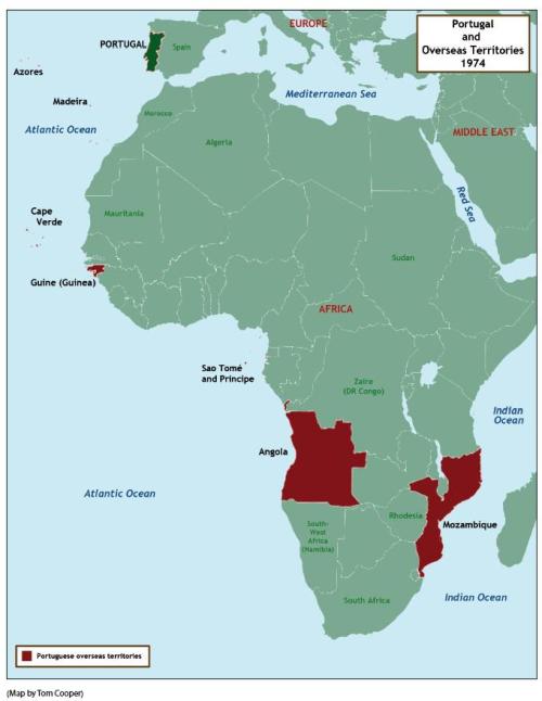 Portugal and its African Overseas Territories before the Carnation Revolution, which occurred 50 years ago today.