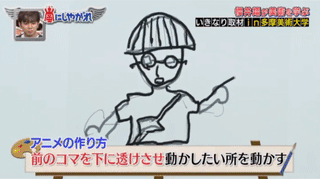 Sho’s attempt at animating his drawing of Tamabi-chan.- Arashi ni Shiyagare 2016.11.12