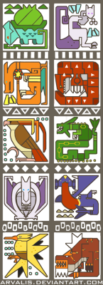 retrogamingblog:    Poké Monster Hunter Icons by Arvalis