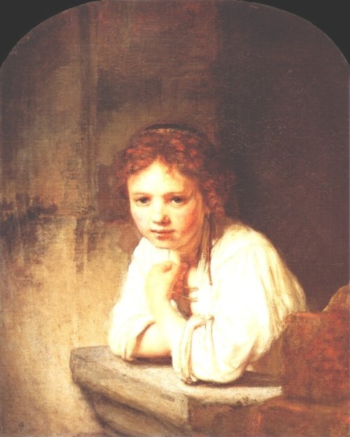 A Girl at a Window Rembrandt van Rijn - 1645