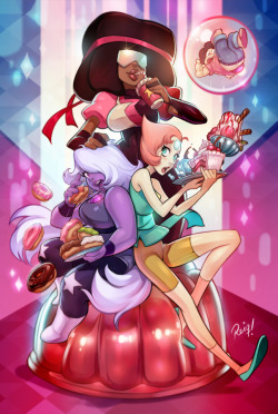 fandoms-females:  ER # 3 - Sugar Lovers ( sweet_gems_steven_universe_by_reiq )   yummies~ ;9