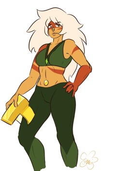 floweryomi:Mega Jasper: Lean Edition doodle lol. Fusion between Skinny and Beefy Jaspers