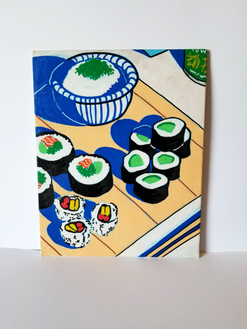 Made this posca painting using a sushi still life pic from @stillherestilllife on instagram! they po