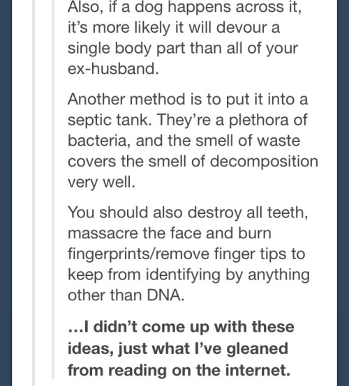 slytherinwithablog:slytherinwithablog:Just some tips I’ve collected from the serial killers of tumbl